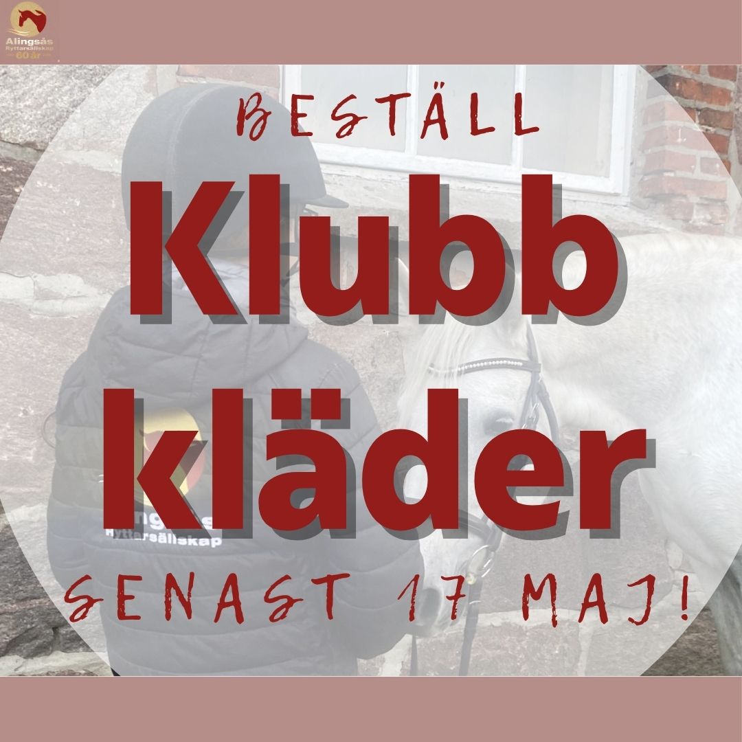 Efterfrågan på klubbkläder var stor när vi lade beställningen för ett par veckor sedan och vi öppnar därför webbutiken igen och tar upp en beställning till. Så passa på att shoppa fina klubbkläder, detta blir sista beställningstillfället denna terminen.

Beställ senast 17 maj - beräknad leveranstid efter det är ca 2 veckor.