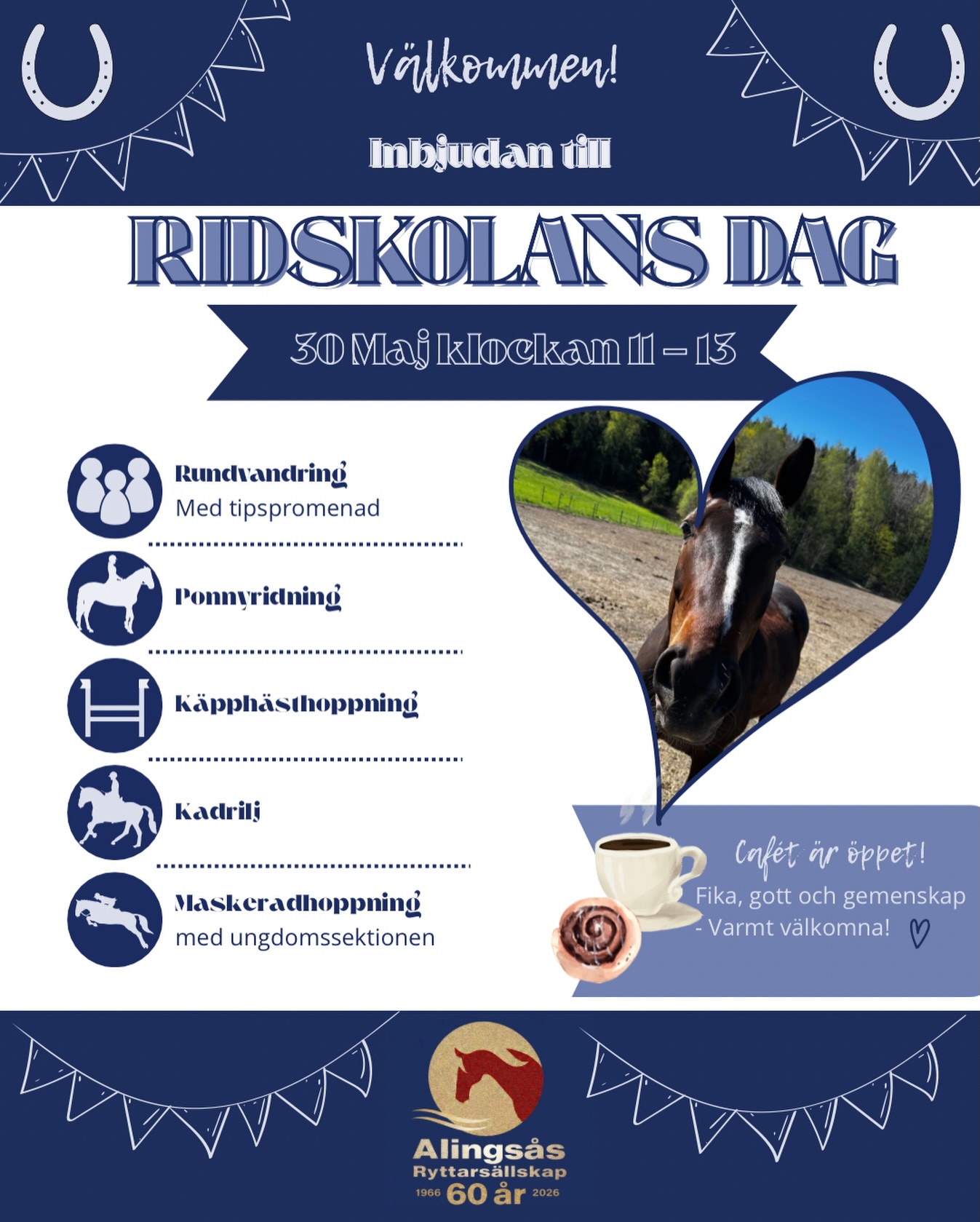 Varmt välkomna både stora och små! Kom och upplev hela vår verksamhet tillsammans med oss🐴